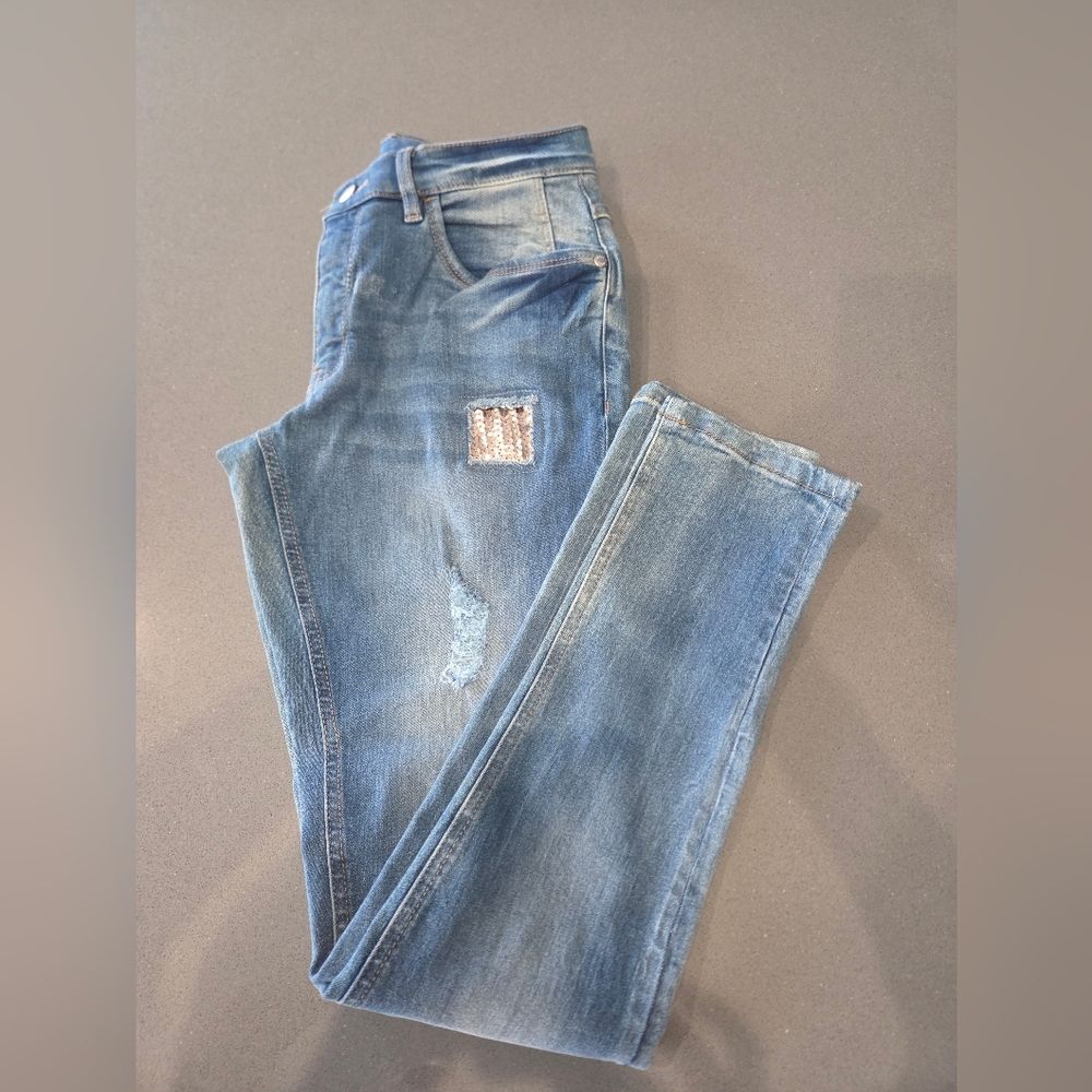 VENUS Light Blue Jeans With Sequins - Picture 8 of 11